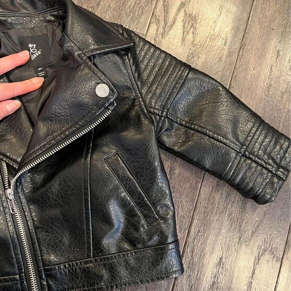 Boys Faux Moto Leather Jacket 18M - Picture 4 of 5